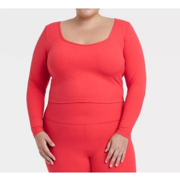 All In Motion - Women's Everyday Soft Long Sleeve Top - Red - XXL - Picture 1 of 15
